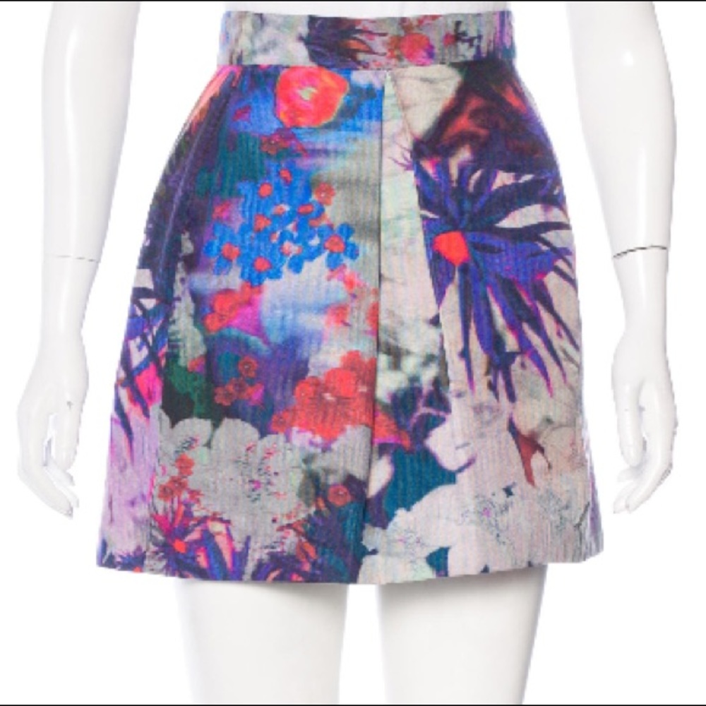 Erdem Floral Print Mini Skirt